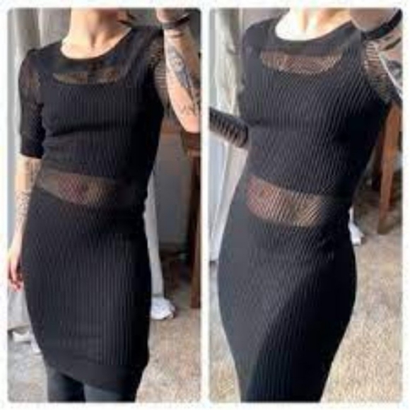 All Saints Black Marlier Dress - 2 - Picture 3 of 8